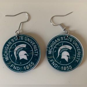Michigan State Dangle Earrings 3mm NEW Spartans